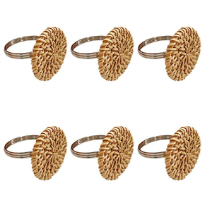 Ronds de serviette en rotin uniques, design traditionnel, écologiques, pour la décoration de table dans les cafés et les cantines. - Product Image 3