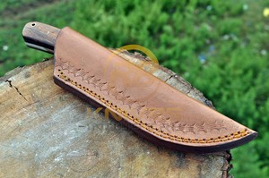 Couteau de chasse en acier forgé artisanal avec manche en bois et étui en cuir, lame fixe personnalisée, couteau de survie pour le camping en plein air - Product Image 6