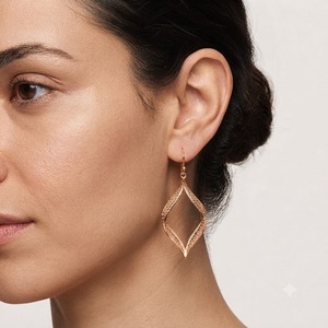 14K <b>Gold</b> Filigree <b>Dangle</b> <b>Earrings</b> Hollow Geometric Drop <b>Earring</b> Trendy Statement Elegant Fashion <b>Dangle</b> <b>Earrings</b> For Women Girl - Product Image 5