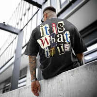 T-shirts graphiques pour hommes, imprimés lettres amusantes, vintage, oversize, effet délavé, streetwear, style rappeur, décontracté