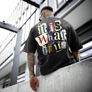 <b>Men's</b> Graphic Tees <b>Funny</b> Letter Print Vintage Oversize <b>T</b> <b>Shirts</b> Acid Wash <b>Shirt</b> Streetwear Rapper Casual Tee Top - Product Image 4