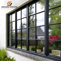 Ventanas de Aluminio con Rotura de Puente Térmico y Triple Vidrio, Diseño Moderno GS, Ventanas Abatibles de Aluminio Negro para Villas