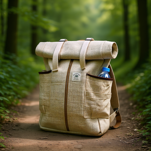 Sac à dos promotionnel 100% chanvre avec poche latérale, écologique et élégant - Product Image 3
