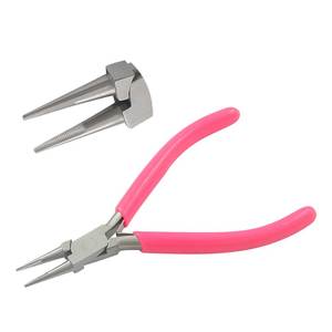 Pince à sertir à double ressort à poignée PVC 130 mm, mâchoires dentelées, pour la pêche, la fabrication de bijoux, le bricolage, l'artisanat, le dénudage de fils - Product Image 1