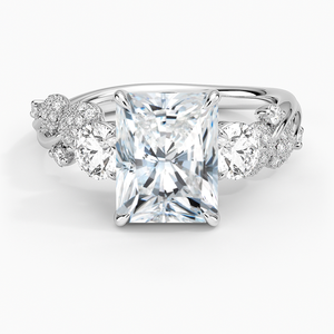Anillo de Boda BOJ Ring 034 con Corte Radiante, Plata 925, Diamantes y Baño de Rodio, 2ct, Color D, VVS1, Moissanita Certificada GRA, en Oferta - Product Image 1