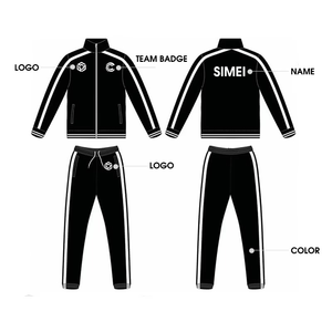 Survêtement de jogging unisexe de haute qualité avec fermeture éclair intégrale et logo personnalisé, ensemble de sport flexible pour adultes, collection automne - Product Image 6