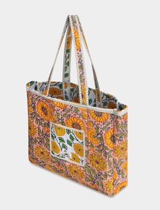 <b>Hot</b> Sale <b>Pink</b> Cheetah Leopard Animal Cotton Kantha Quilted Storage Tote <b>Bag</b> Women Shoulder Travel Carrying Handbag Striped Strap - Product Image 5