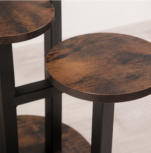 Support de plantes moderne à plusieurs niveaux en métal, étagère d'angle pour pots de fleurs en bois, présentoir de décoration intérieure - Product Image 3