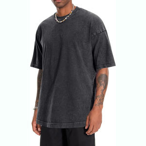 T-shirts décontractés unisexes en coton tricoté 100 % personnalisables, imprimés, épais, style streetwear, coupe classique pour hommes, écologiques, vente en gros - Product Image 3