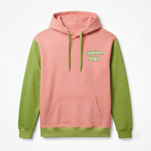 Customized Oversized Winter 100% Cotton Fleece <b>Pink</b> Green Sorority <b>Hoodie</b> Cropped Embroidery Piping Pocket Design Print College - Product Image 1