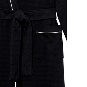 Albornoz con Capucha Negro de Lujo Unisex con Logotipo Personalizado, 100% Algodón Velour, Ropa de Dormir Suave y de Secado Rápido para Hombre - Product Image 5