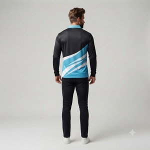 Polo à manches courtes pour homme, motif géométrique, bleu, noir, blanc, imprimé numérique, respirant, tissé en polyester, style décontracté - Product Image 4