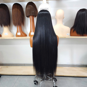Cabello Virgen Vietnamita Liso Natural GUGU HAIR para Peluca con Frente de Encaje Transparente HD, Sin Pegamento, Largo, Doble Trama, Cabello Humano Negro - Product Image 4