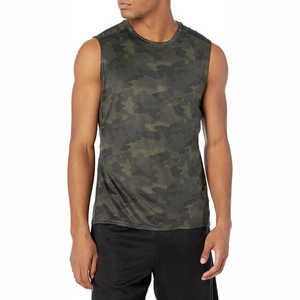 Camisetas sin mangas personalizadas con sublimación completa para hombre, 100% poliéster, chaleco de gimnasio para hombre, camiseta sin mangas con OEM - Product Image 1