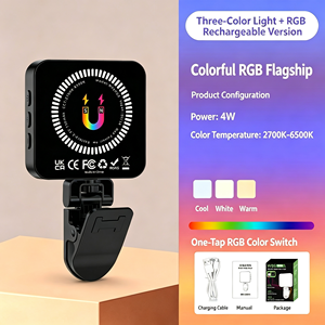 Lampe LED RVB de poche W88 avec clip de fixation, 3 couleurs réglables, mini lumière d'appoint pour TikTok, vlogging et diffusion en direct - Product Image 4