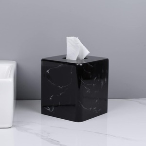 Folk Art Style Handmade Marble Pattern Washable Resin Tissue Boxes - Product Image 1