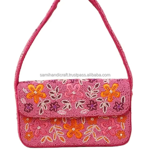 กระเป๋าคลัทช์ปักลายลูกปัดลูกปัดเม็ดเล็กๆลายดอกไม้ - Product Image 1