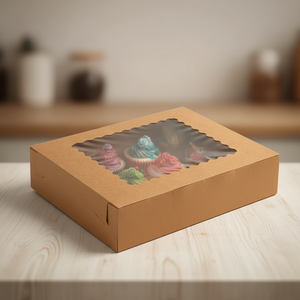 Cajas de Regalo Rígidas Biodegradables y Reciclables de Papel Kraft Vietnamita, Diseño con Ventana Abierta, Estampado, Recubrimiento UV, Premium, para Pastelería y Supermercado - Product Image 6