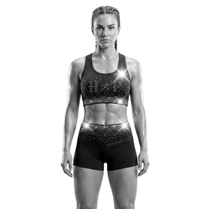 Cheer Uniform Cheer Sport Crop Top Custom Practice Sport Sets AB Rhinestone Sports Bra & Shorts Cheerleading Dance Training - Product Image 2