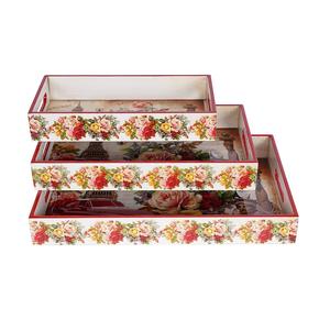 Plateau de rangement alimentaire écologique en émail imprimé pour la maison et le jardin, idéal pour la table – Vente en gros - Product Image 4