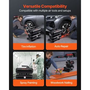 Compressore d'Aria Senza Olio Ultra Silenzioso 1HP 2.2 CFM@90PSI con Serbatoio in Acciaio da 4.6 Galloni, Pressione Massima 120PSI, 80dB - Product Image 6