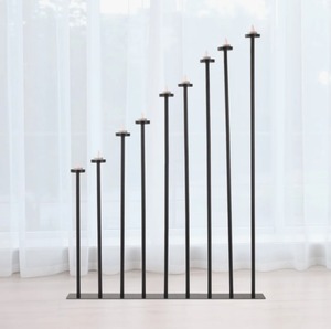 Elegant Modern Black Steel <b>Candle</b> Stand Set of 7 Tiered Height Home Decoration At <b>Cheap</b> Price - Product Image 2