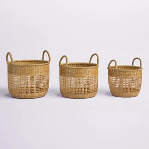 Juego de 3 cestas de mimbre marino para decoración del hogar, cestas de almacenamiento hechas a mano, venta al por mayor, ecológicas, hechas en Vietnam - Product Image 4