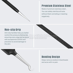 ชุดอุปกรณ์กำจัดสิวเสี้ยน SAAR GLOBAL SURGICAL ครบชุด สีดำ สำหรับทำความสะอาดรูขุมขน ดูแลผิวหน้าอย่างแม่นยำ ใช้ได้ทุกวัน เพื่อความงามที่ดูเป็นธรรมชาติ - Product Image 4