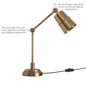 Elegant Antique Brass LED Table <b>Lamp</b> Adjustable Neck Study Reading Light for Desk Office Pack of 1 at Wholesale Price - Product Image 2