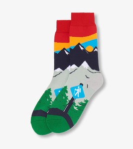 <b>Men's</b> Ankle <b>Socks</b> Mountain Print Red <b>Yellow</b> Blue Green Cotton Breathable Knitted Daily Wear Spring High Quality Sweat-Absorbent - Product Image 3
