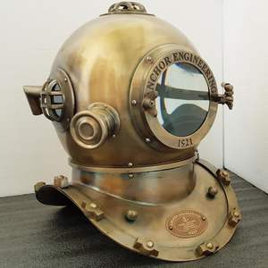 Casco de Buceo Náutico Antiguo de Metal Pulido, Estilo 1921, con Ancla, 18 Pulgadas - Product Image 5