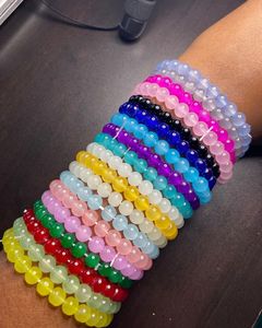 Conjunto de Pulseras Elásticas Geométricas de Aleación con Cuentas de Resina Multicolor para Mujer, Brazalete Redondo de Moda para Fiesta - Product Image 1