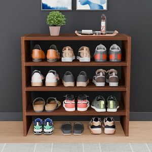 Wooden 3-Tier Minimalist Waterproof <b>Shoe</b> Rack Freestanding Entryway Storage Shelf for Home - Product Image 3