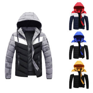 เสื้อแจ็คเก็ตพัฟเฟอร์ผู้ชายแบบกลับด้านได้ ผ้าแคนวาส กันน้ำ กันลม เสื้อโค้ทซิปสำหรับฤดูหนาว เป็นมิตรกับสิ่งแวดล้อม ป้องกันแบคทีเรีย ปรับแต่งได้ เหมาะสำหรับกิจกรรมกลางแจ้ง - Product Image 1