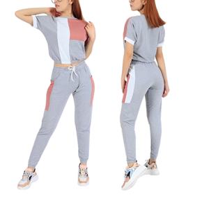 Conjunto de chándal personalizado OEM informal de algodón polar con media cremallera para mujer, conjunto de chándal de mujer con estampado en color personalizado - Product Image 1