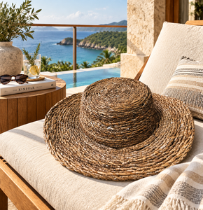 Handwoven Hand Embroidered Adjustable Natural <b>Straw</b> Boater <b>Hat</b> for Breathable Lightweight Sun Protection Travel Unisex - Product Image 5