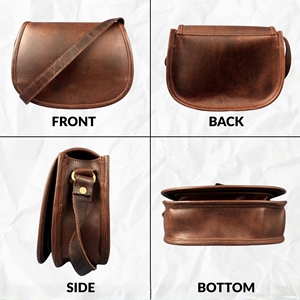 Bolso bandolera de cuero genuino para mujer – Bolso de hombro con solapa marrón vintage y correa ajustable - Product Image 2