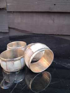 Anillos de Servilleta de Latón con Madreperla, Forma Circular, 4.5 cm de Ancho, Decoración de Mesa Duradera para Bodas - Product Image 4
