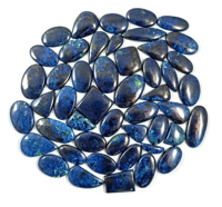 Vente en gros de cabochons en azurite naturelle certifiée de haute qualité Radha Arts, formes variées, 25-40 mm, pour la fabrication de bijoux
