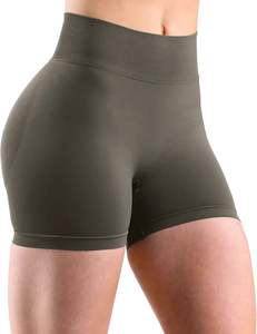 Shorts de Yoga para Mujer, Personalizados, Sin Costuras, Transpirables, de Color Sólido, Leggings Largos, Cintura Elástica, Bolsillo Lateral, Estilo Biker - Product Image 1