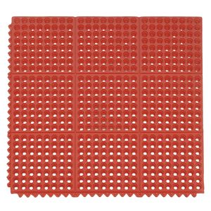 Tappetino Antifatica in Gomma Rossa per Cucina 90x90x1.2cm, Spesso, Antiscivolo, Confortevole, Ammortizzato, Resistente alle Macchie - Product Image 1