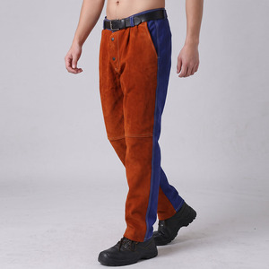 High Quality Flame Retardant Cow <b>Split</b> Leather Welding <b>Trouser</b> Level a Protection Regular Fit Heavy Industrial Safety 500C-1000C - Product Image 2