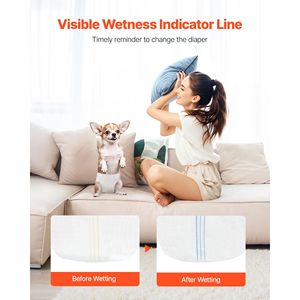 Pannolini Usa e Getta Stampati per Cani Femmine |   Super assorbente e a prova di perdite a 360° |   Indicatore di umidità - Product Image 6