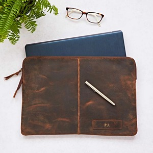 Funda de Piel Auténtica de Alta Calidad para Portátil, Diseño Personalizado con Logotipo, Estilo Vintage para MacBook Air Pro 13, Venta al Por Mayor - Product Image 2