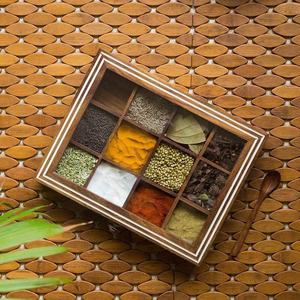 Eco-Friendly Wooden Spice <b>Box</b> Organizer for Kitchen Storage Hand Wash Only Masala Collection <b>Herbs</b> Pantry Essentials Everyday - Product Image 6