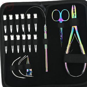Micro <b>beads</b> hair braiding kit 12 sectioning clip set Hair <b>extension</b> tool kit <b>Beads</b> hair braiding rings - Product Image 5