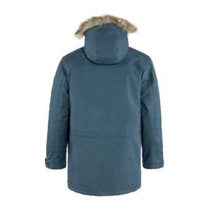 Men's Plus Size Blue Hooded <b>Parka</b> <b>Jacket</b> Fur Trim <b>Waterproof</b> Eco-Friendly Casual Outerwear Long Sleeve Polyester Coated Winter - Product Image 2