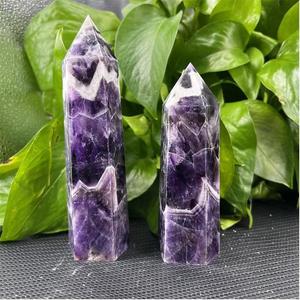 Natural Chevron Amethyst Crystal Tower Hand Polished Purple Healing Gemstone Point Meditation Reiki Chakra Energy - Product Image 3