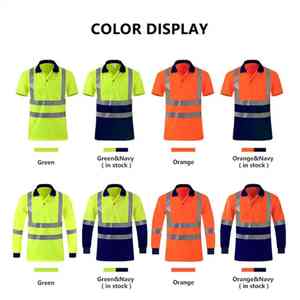Camiseta polo de trabajo de alta visibilidad, manga corta, de secado rápido, de seguridad, bicolor. - Product Image 6