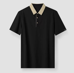 Camisa de Hombre de Color Sólido de Alta Calidad, Ropa de Algodón, Camisa Polo Negra Holgada con Logotipo para Mujer - Product Image 6